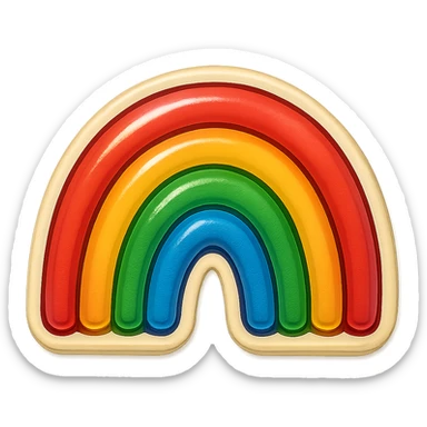cartoon style sticker, single rainbow symbol, simple and clear, no text sticker