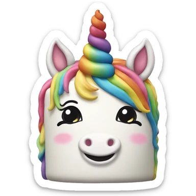 Rainbow unicorn cake sticker