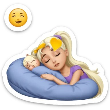 Ariana Grande with platinum blonde hair sleeping sticker