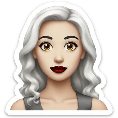 A white person with black makeup and red lipstick on sticker