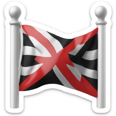 Schwarz und weiss und rot flag sticker