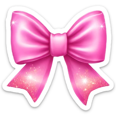 Cute pink bow with sparkles  sticker
