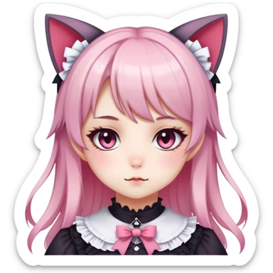 Gorgeous Edgy Kawaii Lolita Gradient Beautiful Anime Emo CatLady sticker