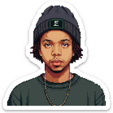 Earl Sweatshirt rapper with beanie and casual style sticker
