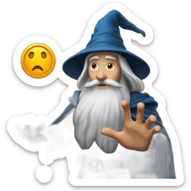 the wizard is looking at the instagram logo on his hand sticker