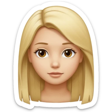 Girl with blonde hair dirty blonde pin straight hair  sticker