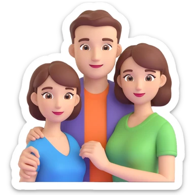 couple posing, close up pose, living room background sticker