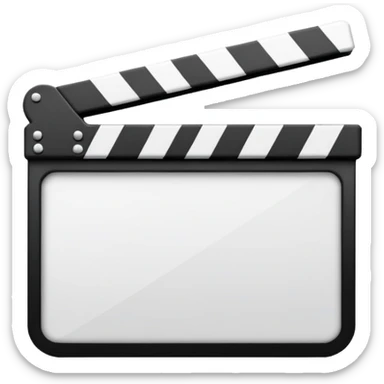 ultra simplified movie clapper, just two rectangles and a line, stripped of all details, pure geometric abstraction sticker