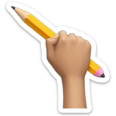 hand holding a big pencil in fist sticker