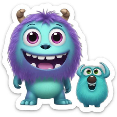 Boo of monster Inc with Rudolph  sticker