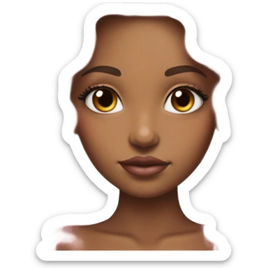 tan mermaid, model, magical, pink lips, iridescent, mystical, shiny, holographic, highlights, scales  sticker