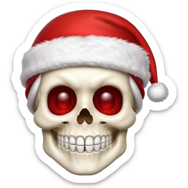 Skull with a santa hat sticker