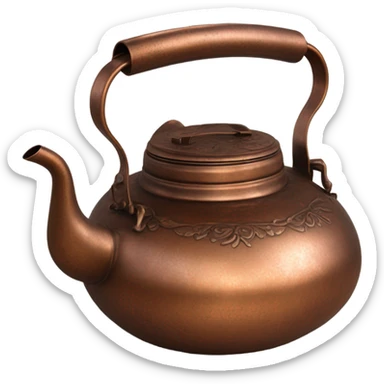 Vintage copper tea kettle sticker