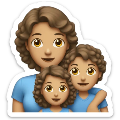 mom with two kids sticker
