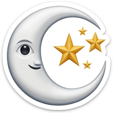 Symbole sobre lune avec une étoile algerie sticker