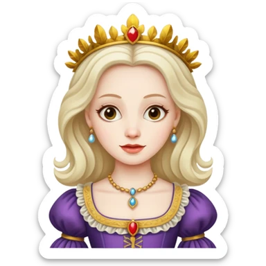 White fancy woman in the year 1678 sticker