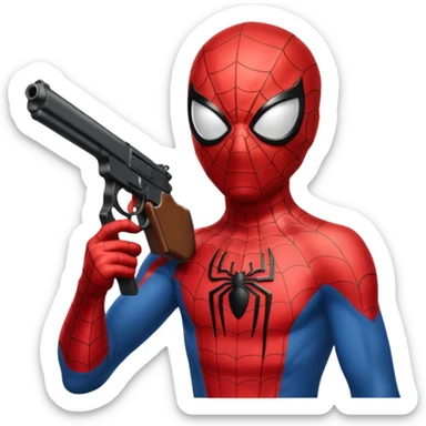 Spiderman with gun sticker