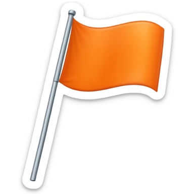 I want a flag  🚩🚩 like this but flag should be orange don't change shape just change color don't add eyes and smile sticker