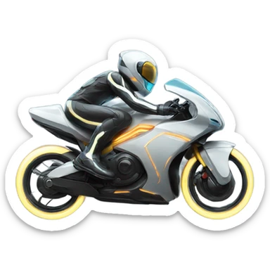 tron bike doing a wheelie  sticker