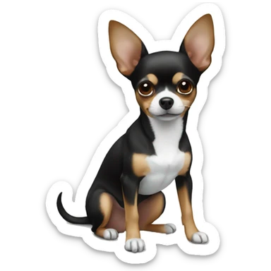 Chihuahua black/brown/white  sticker