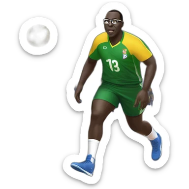 Macky Sall qui joue au handball sticker