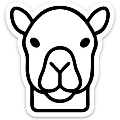 camel face, modern icon style, simple, clean lines, minimal color, suitable for app icon sticker