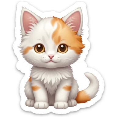 White kitten with some ginger on its head full body photo sticker