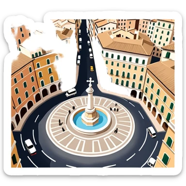 piazza di spagna with barcaccia view from up above
no square style no frame png style 
no squared only building sticker