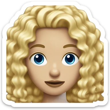 longer blonde curly hair blue eyes with shot gun sticker