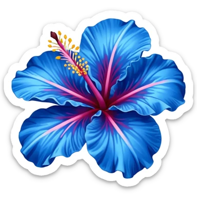 a blue flower similar to a hibiscus flower sticker