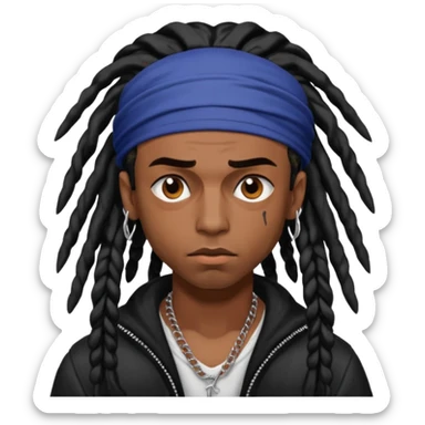 playboi carti vamp with durag and  dreads sticker
