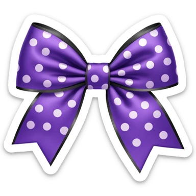 Black bow with purple polka dots sticker
