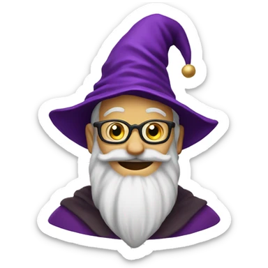 wizard with a jester hat sticker