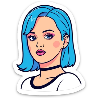 8k, 5000x5000px resolution, clean, smooth, thin lines, ultra detailed, hyperrealism, celebrity, singer Katy perry 2020. Glossy appearance, clean thin lines, vivid, clean appearance.  sticker