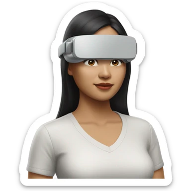 realistic AR/VR asian woman sticker