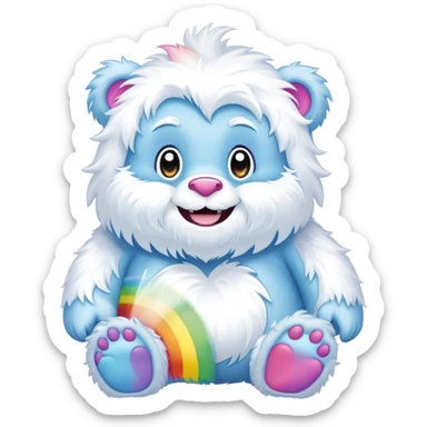  rainbow care bear  yeti sticker