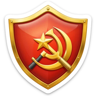 a shiny shield with the USSR flag inside sticker