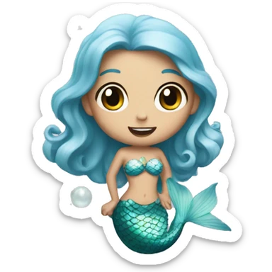 mermaid pearl sticker
