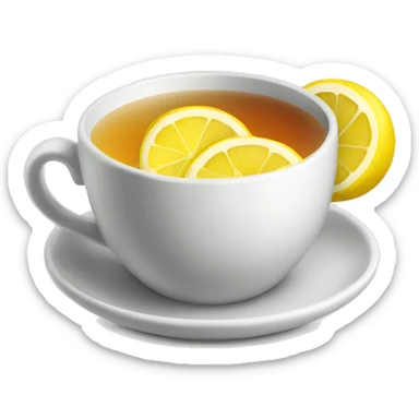 Cup of tea with lemon sticker