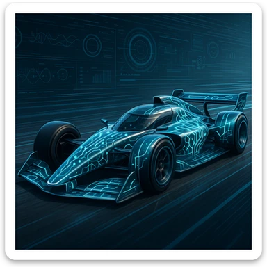 A race car in the style of GPT image sticker