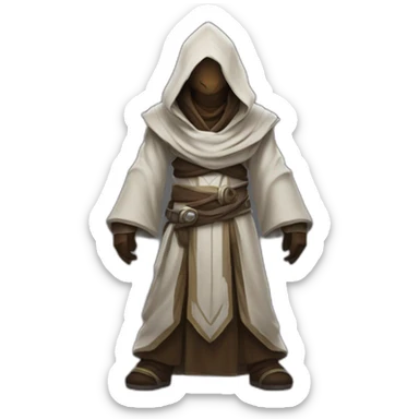 hooded jedi folding arms in world of warcraft sticker