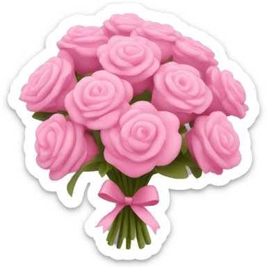 Pink bouquet of flowers with note  sticker