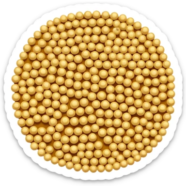a simple pile of light-yellow, beige-tinted mustard seeds, round and small sticker