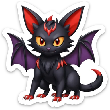 Noibat-Nargacuga-Torracat-fusion-Fakemon-Pokémon-creature  sticker