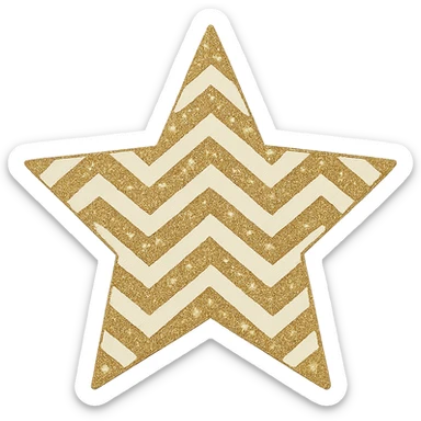 mini star with a chevron pattern, glamorous and stylish, no background sticker