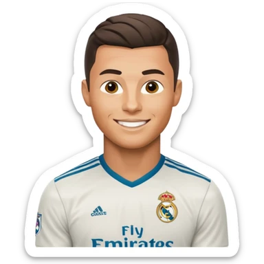 cristiano ronaldo wearing a real madrid jersey sticker