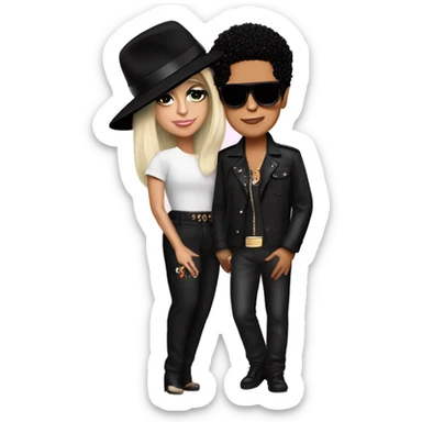 Lady gaga y bruno mars sticker