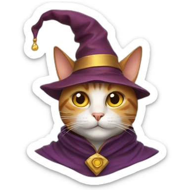 Cat with wizardhat sticker