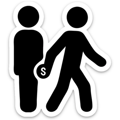 male pickpocket icon, stylized, clear features, easy to recognize, icon style sticker