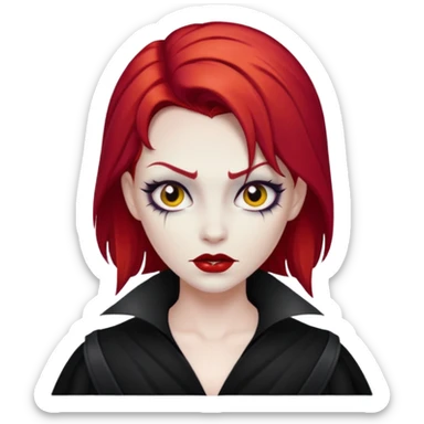 Vamp with white skin and red hair  sticker